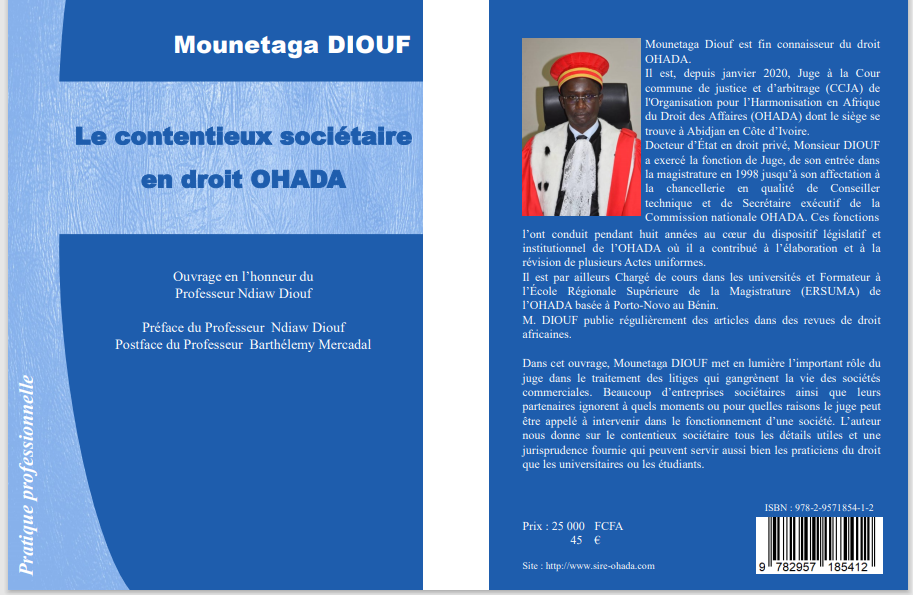 Compte rendu de Visio-Débat : Présentation de l’ouvrage écrit par le juge Mounetaga DIOUF « Le contentieux sociétaire en droit OHADA »