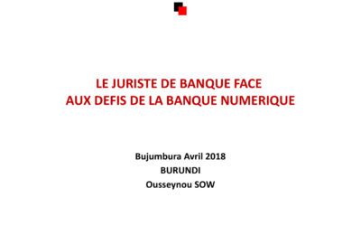 Le juriste de banque face aux enjeux juridiques