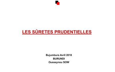Les sûretés prudentielles