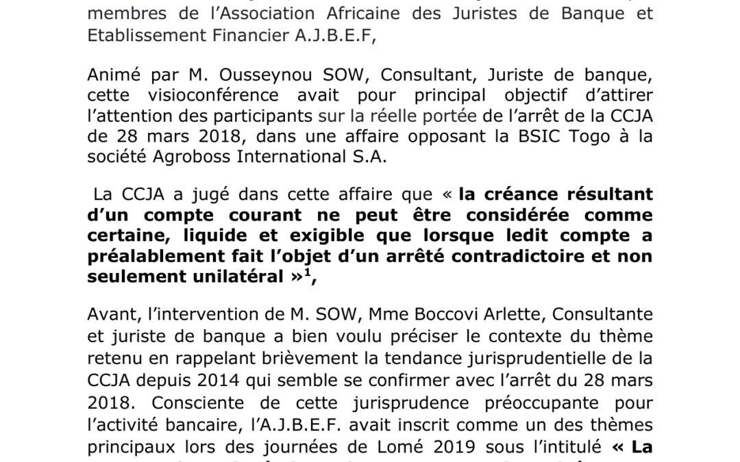 Compte rendu du webinaire AJBEF