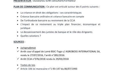 Communication de Pr. Ousseynou SOW