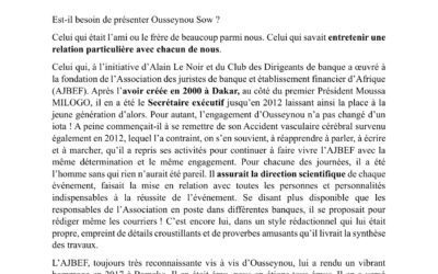 Hommage à Ousseynou SOW