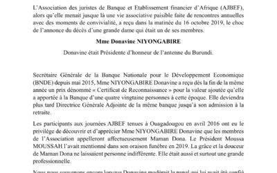 Hommage à Donavine NIYONGABIRE